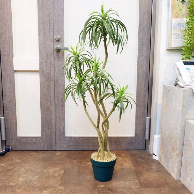 ユッカポット 114cm アーティフィシャルグリーン 人工観葉植物 簡易鉢付きグリーン F4186の画像