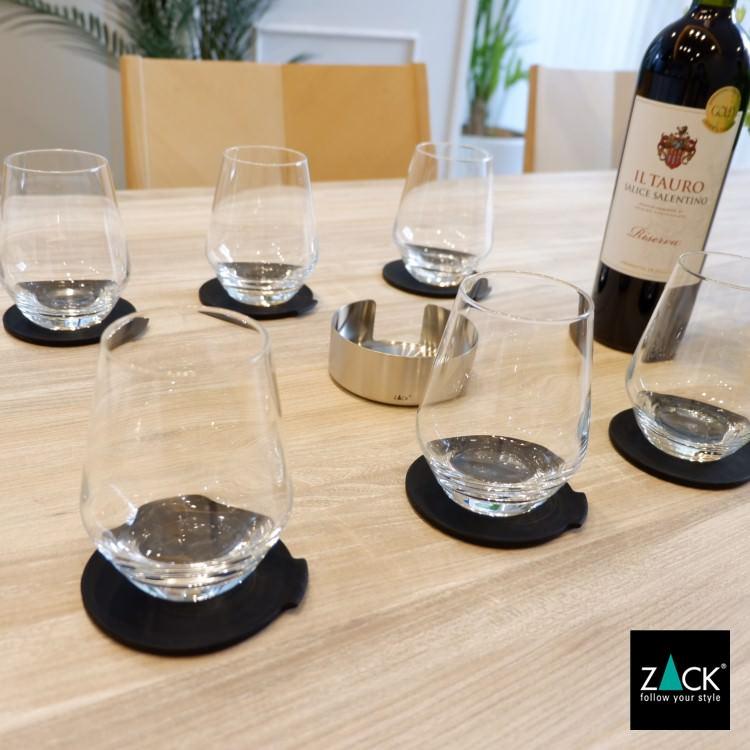 ZACK コースターとホルダー 6枚セット コースター ラバー ホルダー付き