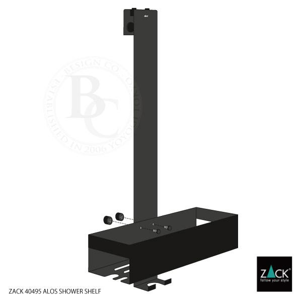 シャワーシェルフ マットブラック 引掛けタイプ 1段ラック バスルームラック シャンプーラック 洗面 浴室 ドイツ ステンレス ZACK 40495 ALOS_3