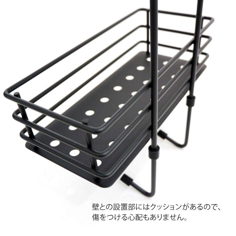 シャワーバスケット ブラック バスラック シャンプーラック バスケット 備品置き 浴室収納 バス収納 水回り 浴室 洗面 引掛 ドイツ ステンレス ZACK 40521 IPAROの画像
