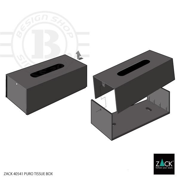 ZACK ティッシュボックス ブラック ティッシュケース ペーパータオル