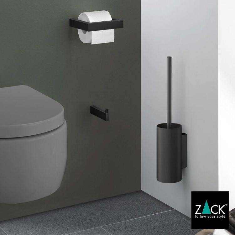 期間限定！ポイント10倍！トイレブラシ セット ブラック ブラシスタンド ブラシホルダー スリム トイレ用品 ドイツ ステンレス ZACK 40571 LINEA