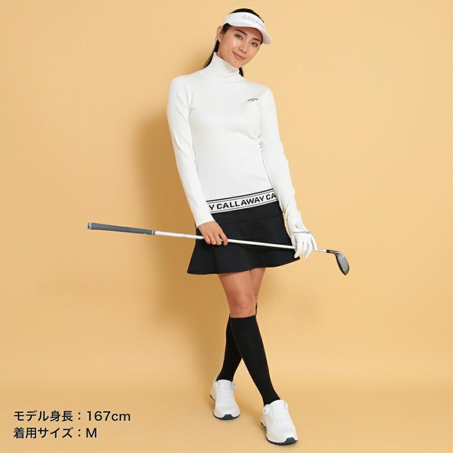 セール 30%OFF Callaway キャロウェイ レディース ゴルフウェア セーター 長袖ハイネックプレーンニット C24218202 24FW 秋冬 光沢感 フェミニン_13