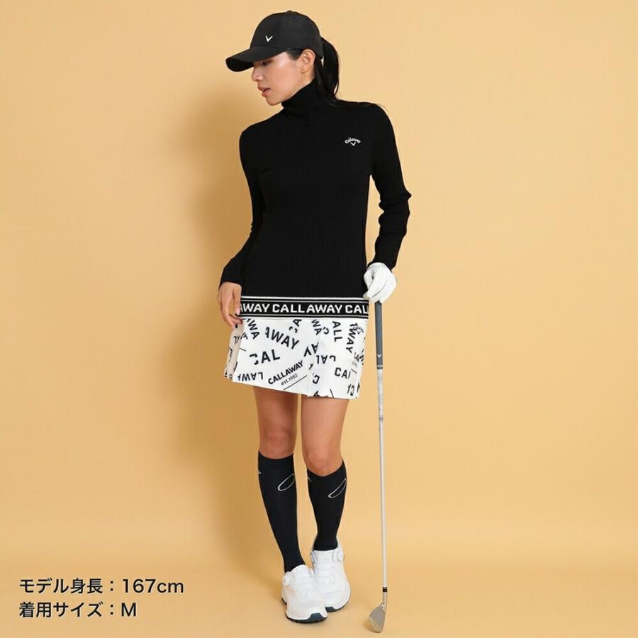 セール 30%OFF Callaway キャロウェイ レディース ゴルフウェア セーター 長袖ハイネックプレーンニット C24218202 24FW 秋冬 光沢感 フェミニン_19