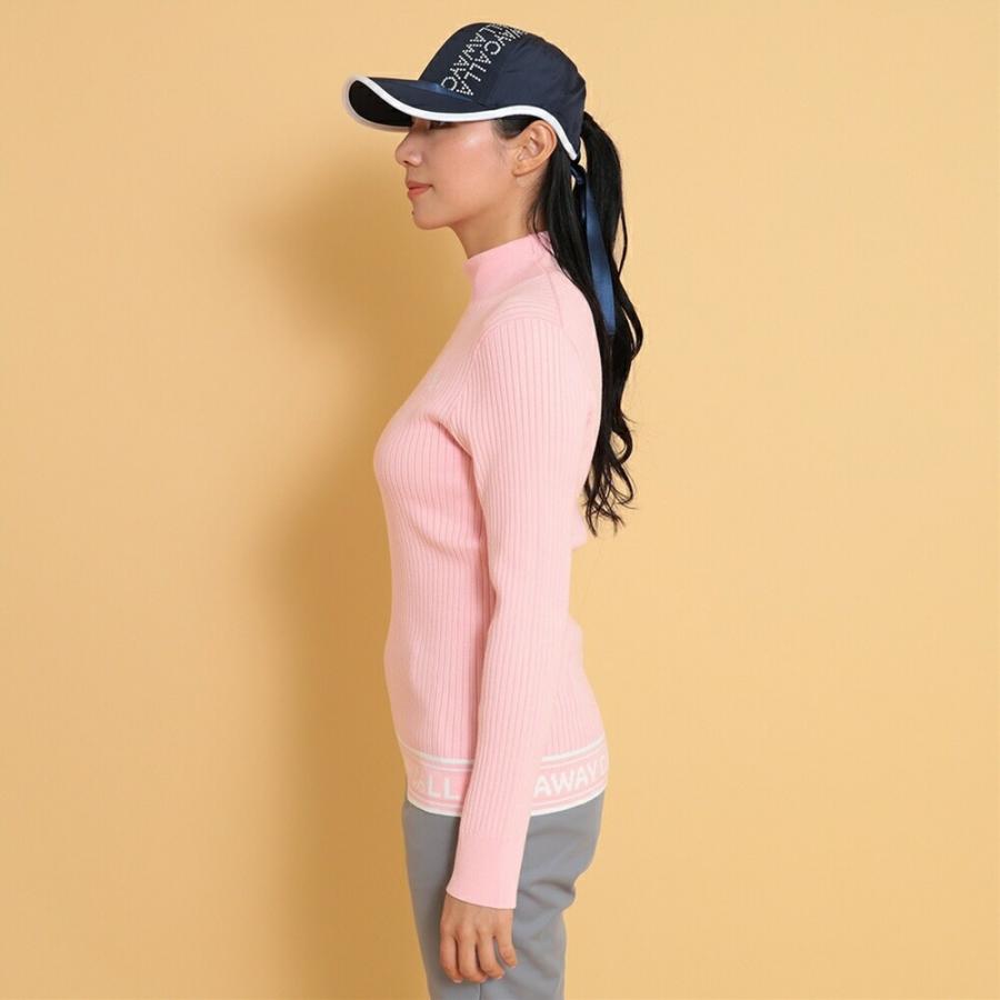 セール 30%OFF Callaway キャロウェイ レディース ゴルフウェア セーター 長袖ハイネックプレーンニット C24218202 24FW 秋冬 光沢感 フェミニン_5