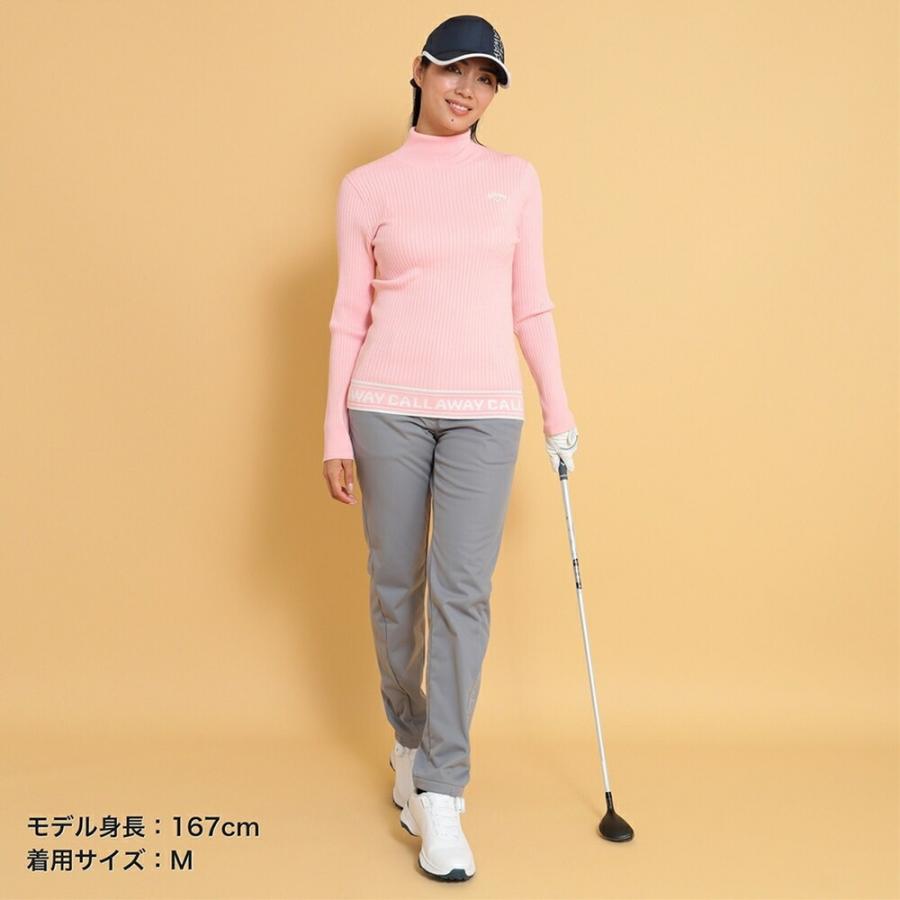 セール 30%OFF Callaway キャロウェイ レディース ゴルフウェア セーター 長袖ハイネックプレーンニット C24218202 24FW 秋冬 光沢感 フェミニン_7