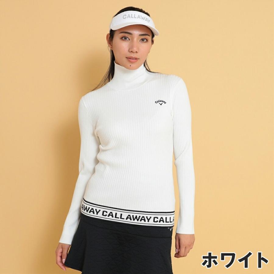セール 30%OFF Callaway キャロウェイ レディース ゴルフウェア セーター 長袖ハイネックプレーンニット C24218202 24FW 秋冬 光沢感 フェミニン_10