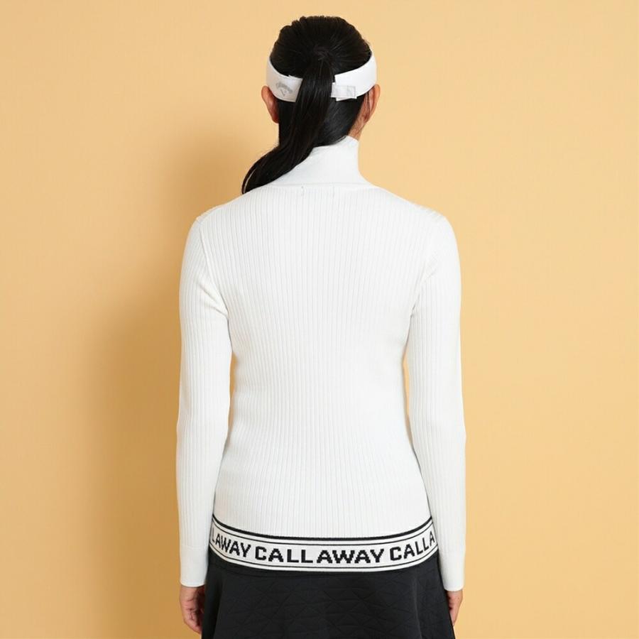 セール 30%OFF Callaway キャロウェイ レディース ゴルフウェア セーター 長袖ハイネックプレーンニット C24218202 24FW 秋冬 光沢感 フェミニン_12