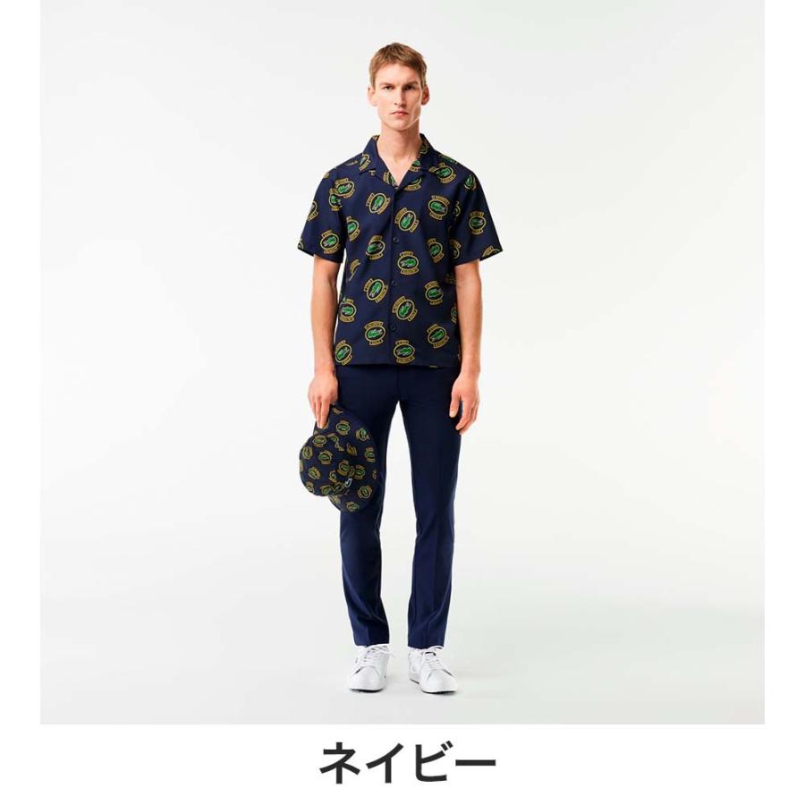 LACOSTE ラコステ メンズ ゴルフウェア ウルトラドライオープンネック総柄シャツ CH7568-99 24SS 春夏｜bespo｜09