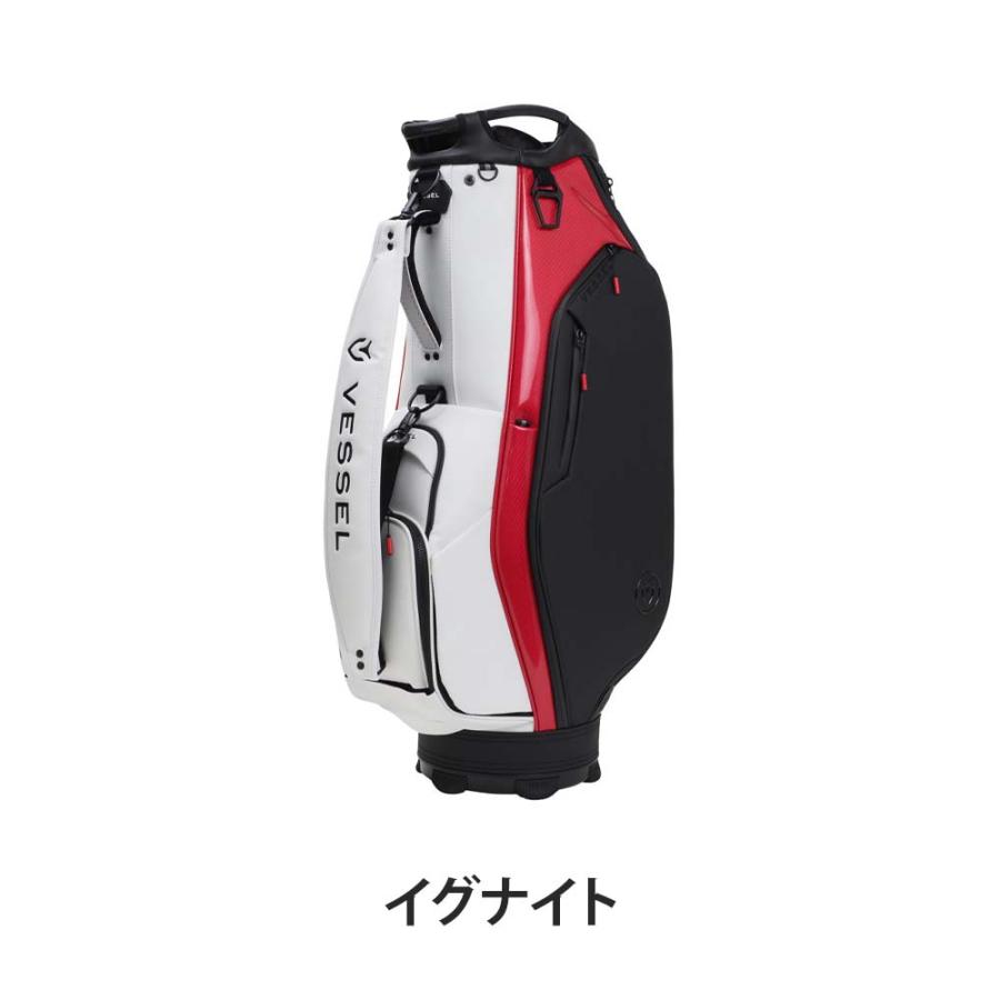 Vessel キャディバッグ ネイビー/ホワイトLux7jp VESSEL ベゼル ゴルフ 9.0型 LUX 7 JP 2.0 カートキャディバッグ
