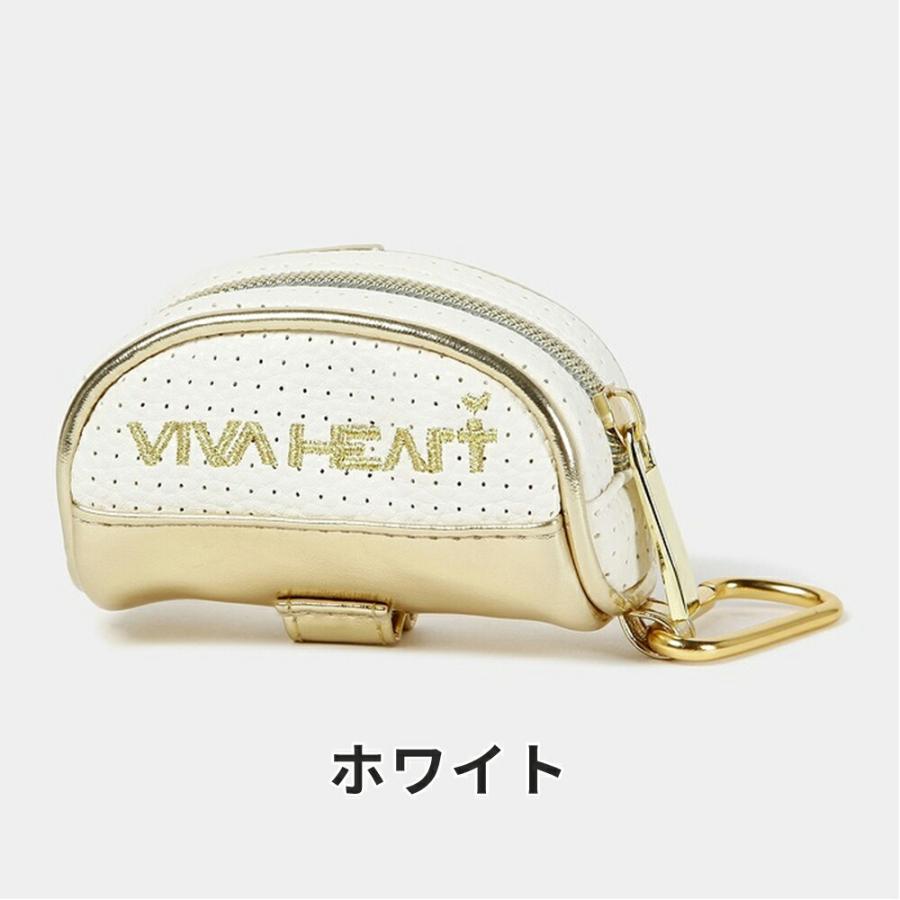 VIVA HEART ビバハート レディース ゴルフ ボールポーチ シュリンクレザーメタリックボールポーチ 01381260 24SS 春夏 パンチング加工｜bespo｜02