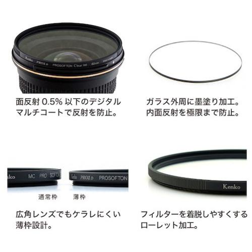 ケンコー ソフトフィルター Kenko PRO1D プロソフトン クリア(W