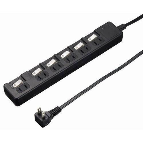 YAZAWA ヤザワ H8KS662BK 雷ガード付6個口節電タップ 2m ブラック