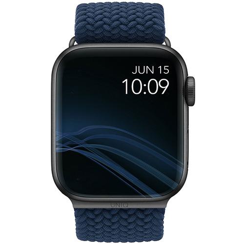 KENZAN UNIQ-44MM-ASPOBLU Apple Watch 44／45／46mm用編み込みバンド