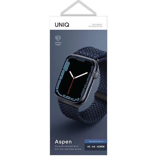 KENZAN UNIQ-44MM-ASPOBLU Apple Watch 44／45／46mm用編み込みバンド