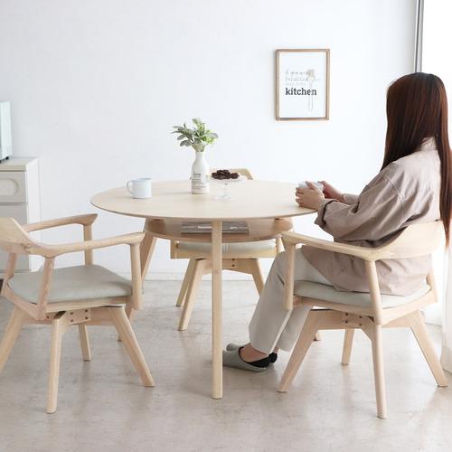 東馬(Tohma) YT-010 回転チェア 幅57.7×奥行56×高さ73cm ホワイト_15