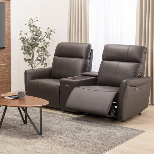 ヤマダオリジナル 電動リクライニングソファ 「YES140018N DBR2PカワCU