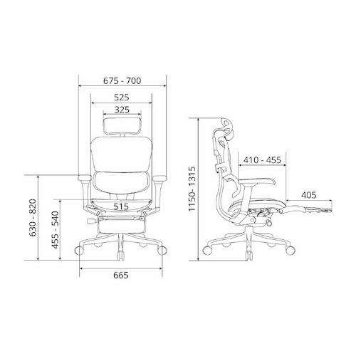 関家具 エルゴヒューマン 新基盤モデル エルゴヒューマン2 プロオットマン グレーフレーム EHP2-LPL-DR-GF-WH ホワイト 445402