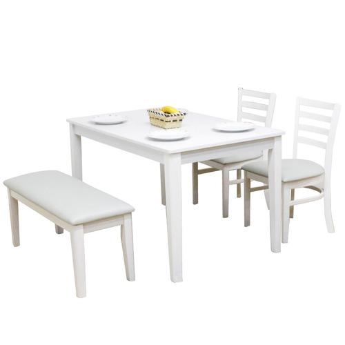 後藤家具物産 ダイニング4点セット／エレンWH 幅120cm テーブル+椅子2