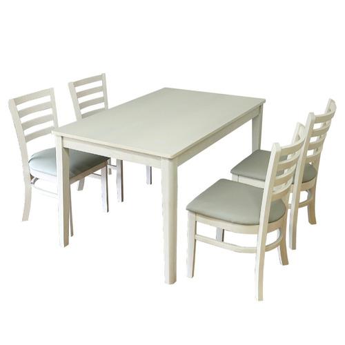 後藤家具物産 ダイニング5点セット／エレンWH 幅120cm テーブル+椅子4脚 ホワイト DC-ERN-5-WH_1
