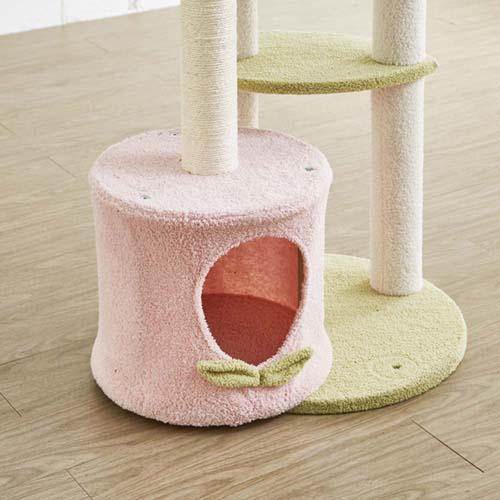 後藤家具物産 キャットタワー モモ 小屋付き ハンモック付き ピンク CAT-TW-MOMO_8