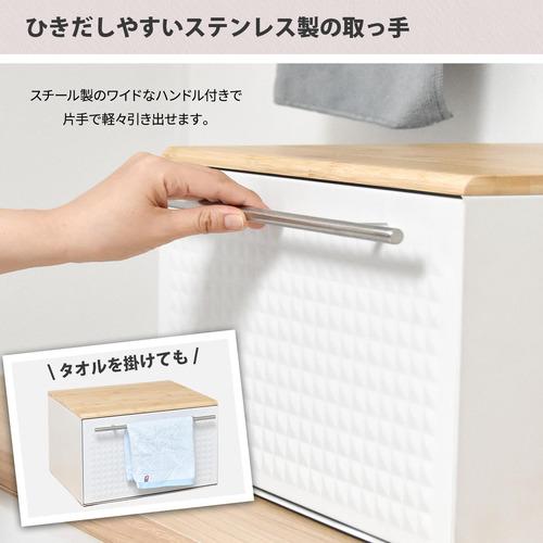 B.Bファニシング TREE 引き出しブレッドケース 幅40×奥行35×高さ25cm 耐荷重1.5kg ホワイト TRKS0244KIWHTの画像