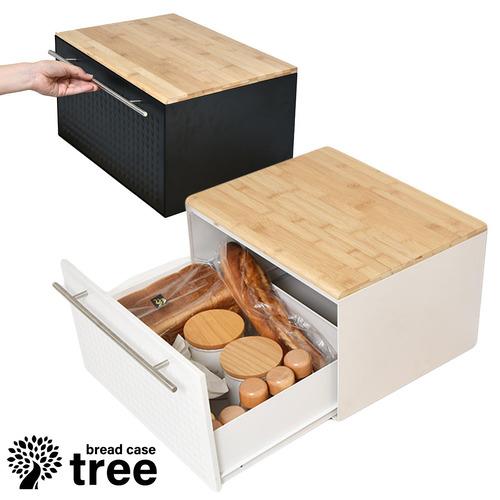 B.Bファニシング TREE 引き出しブレッドケース 幅40×奥行35×高さ25cm 耐荷重1.5kg ホワイト TRKS0244KIWHTの画像