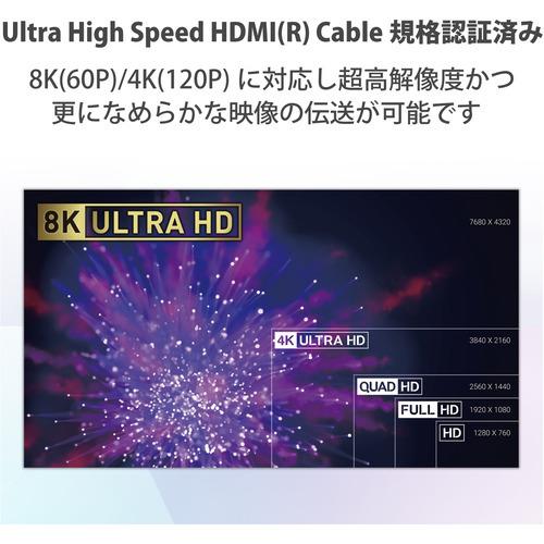 エレコム DH-HD21ES10BK HDMIケーブル HDMI2.1 ウルトラハイスピード スリム 1.0m ブラック｜best-denki｜02