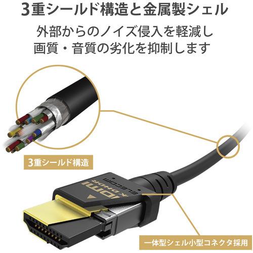 エレコム DH-HD21ES10BK HDMIケーブル HDMI2.1 ウルトラハイスピード スリム 1.0m ブラック｜best-denki｜07