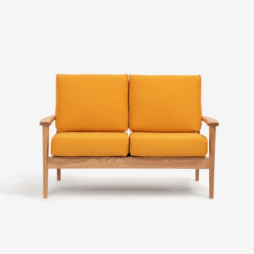 大塚家具［2人掛］ラブソファ「シネマ」本体＋ヌードクッション レッドオーク材ホワイトオーク色 カバーリングタイプ ※カバー別売 全９色_2
