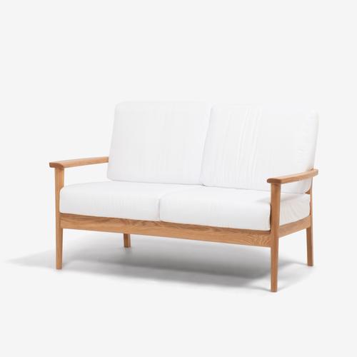 大塚家具［2人掛］ラブソファ「シネマ」本体＋ヌードクッション レッドオーク材ホワイトオーク色 カバーリングタイプ ※カバー別売 全９色_9