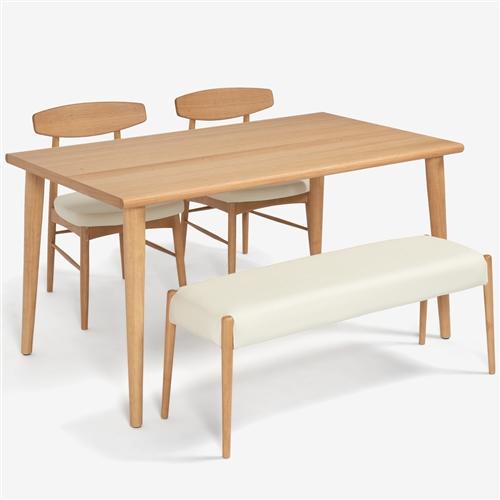 大塚家具 ダイニングテーブル「ユノ3」幅135cm レッドオーク材ホワイト