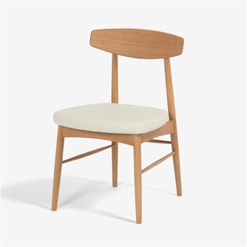 大塚家具 ダイニングチェア「ユノ３A」レッドオーク材ホワイトオーク色 PVCアイボリー ※別売布カバー全9色【※AR対応】_2