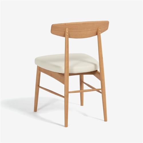 大塚家具 ダイニングチェア「ユノ３A」レッドオーク材ホワイトオーク色 PVCアイボリー ※別売布カバー全9色【※AR対応】_3