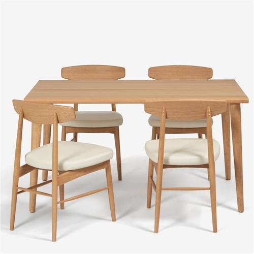 大塚家具 ダイニングチェア「ユノ３A」レッドオーク材ホワイトオーク色 PVCアイボリー ※別売布カバー全9色【※AR対応】_4