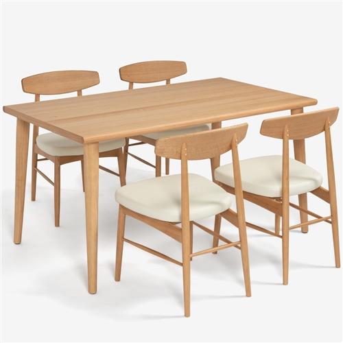 大塚家具 ダイニングチェア「ユノ３A」レッドオーク材ホワイトオーク色 PVCアイボリー ※別売布カバー全9色【※AR対応】_5