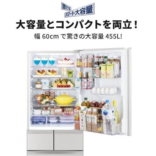 B58d6 送料設置無料　三菱自動製氷機能付　大型冷蔵庫 465L 無料長期保証】三菱電機 冷蔵庫 455L 右開き 5ドア 幅60cm できちゃう