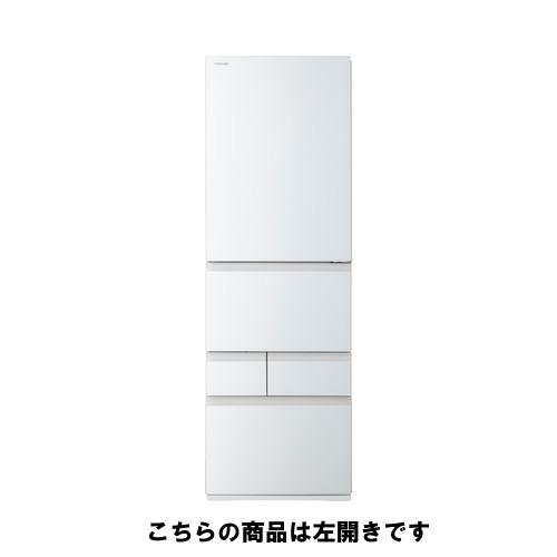 東芝 冷蔵庫 411L 左開き 5ドア 幅60cm 野菜室がまんなか 一気冷凍