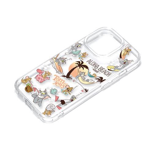 PGA PG-W23BPT01TAJ iPhone15 クリアハイブリッドケース Premium Style トムとジェリー／サーフ PGW23BPT01TAJ