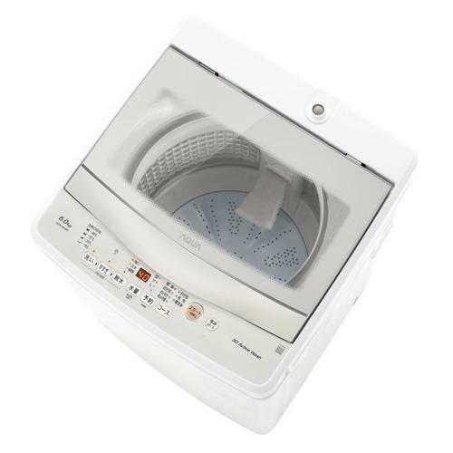 AQUA（アクア）全自動洗濯機 AQW-S6N 6kg 送料込 AQUA 全自動洗濯機 上開き 洗濯6kg 幅52.5cm 3Dアクティブ洗浄&高濃度