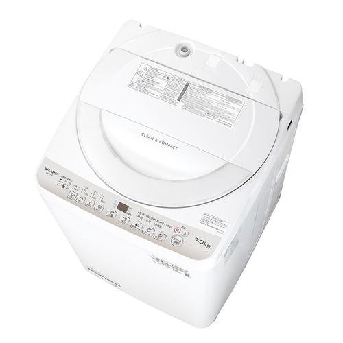 シャープ 全自動洗濯機 洗濯7kg 幅52cm 節水コース 穴なしサイクロン