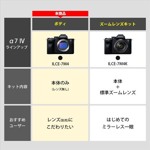 ソニー ILCE-7M4 BC α7 IV ミラーレス一眼カメラ ボディ ソニー ILCE-7M4 BC α7 IV ミラーレス一眼カメラ ボディ