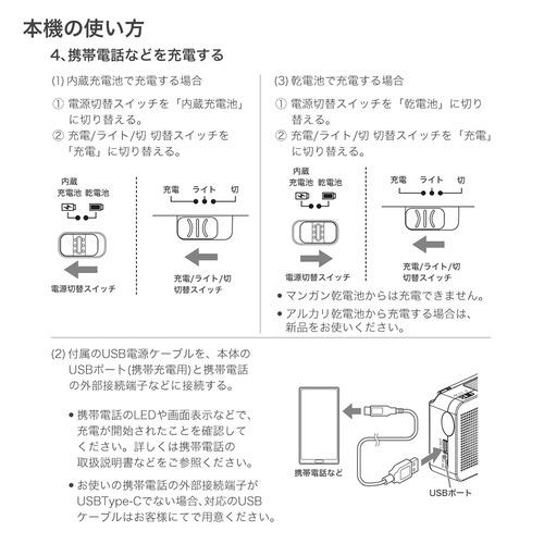 京ハヤ JKRAB1-WH 手回し防災充電ラジオ 4WAYタイプ ワイドFM対応