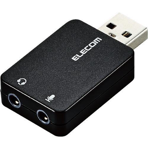 【推奨品】エレコム USB-AADC01BK USBオーディオ変換アダプタ ブラック｜best-denki