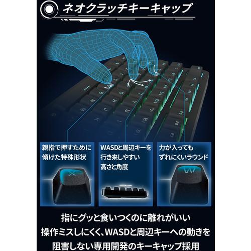 エレコム TK-VK310SBK ゲーミングキーボード テンキーレス・RGB LED