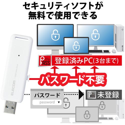 エレコム ESD-EMB0500GWH 外付けSSD 500GB USB3.2 Gen2 ホワイト
