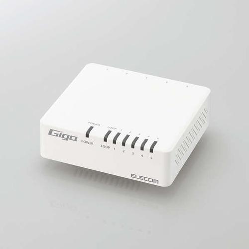 エレコム EHC-G05PA4-JW Giga対応5ポートスイッチ(プラ筐体／AC
