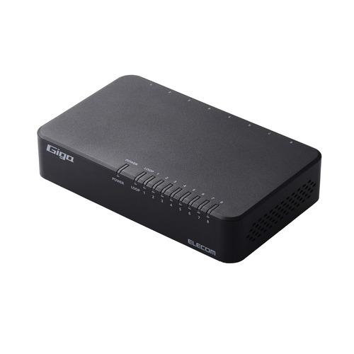 エレコム EHC-G08PA4-B Giga対応8ポートスイッチングハブ プラ筐体 AC