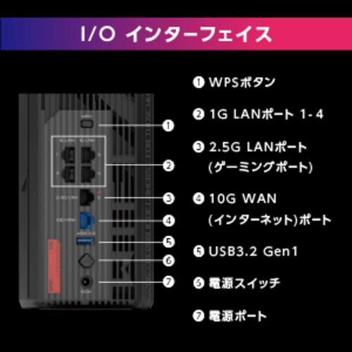 ASUS GS-BE7200X Wi-Fi 7対応ゲーミングルーター ROG Strix 4096-QAM