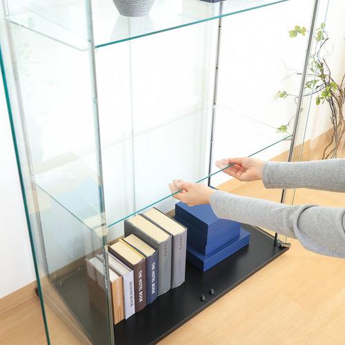 不二貿易 ガラスコレクションケース 可動棚・鍵付コレクションケース